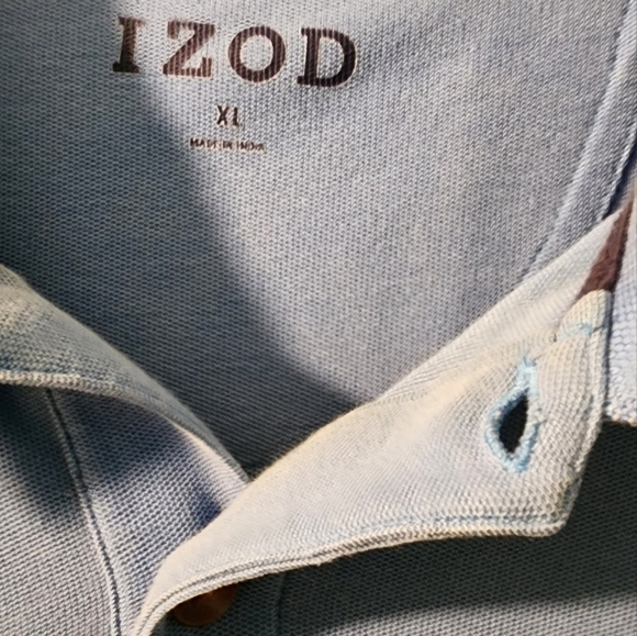 IZOD Short Sleeve Solid Lt. Blue Polo Shirt  - Size XL - Picture 3 of 5